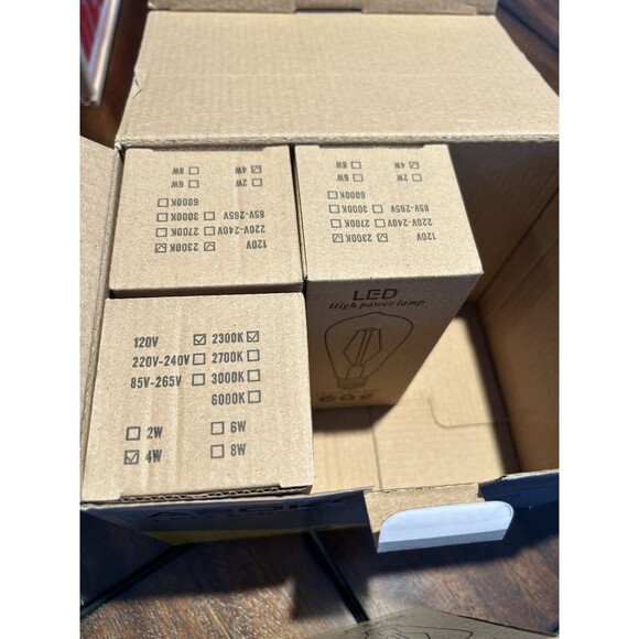 LED Dimmable Edison Light Bulbs 4W , 2200K-2400K Warm White Amber (3) - Picture 5 of 5